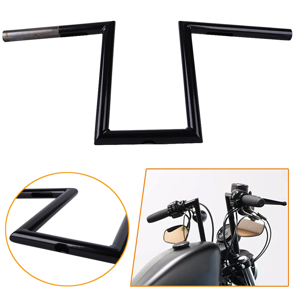 Motorcycle 1″ inch Drag Z-Bar Rise 10-1/2″ Ape Hanger Handlebar For Harley FXS