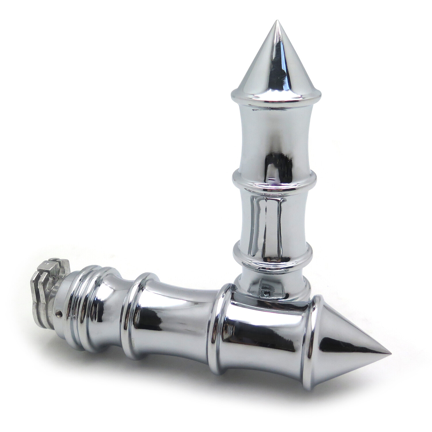 Chrome Skeleton Spike 22mm 7/8″ Hand Grips For Motorcycles w/ 22mm handlebars