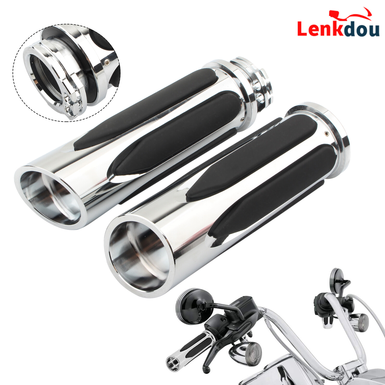 1″ Motorcycle Handle Bar Hand Grips For Harley Electra Glide Road King Sportster