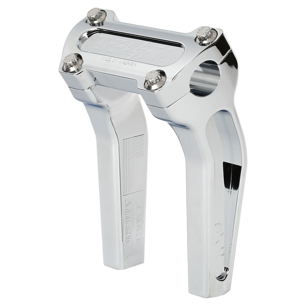 Thrashin Supply Chrome 6 1/2 in. Straight Risers w/o Gauge Cutout – TSC-6525-3