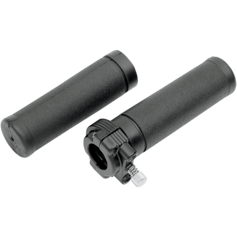 Drag Specialties Dual-Cable Throttle/Grip Assembly – Matte Black Motorcycle