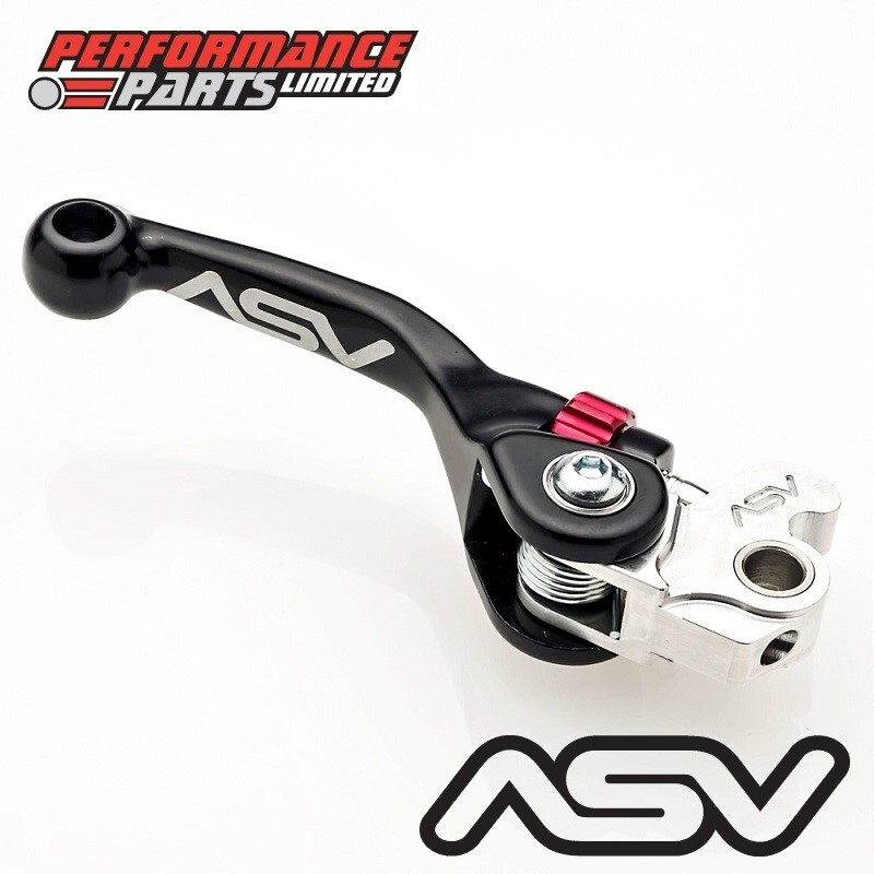 ASV Black F4 Short Brake + Clutch Lever with Pro Perch for Suzuki RM85 2019