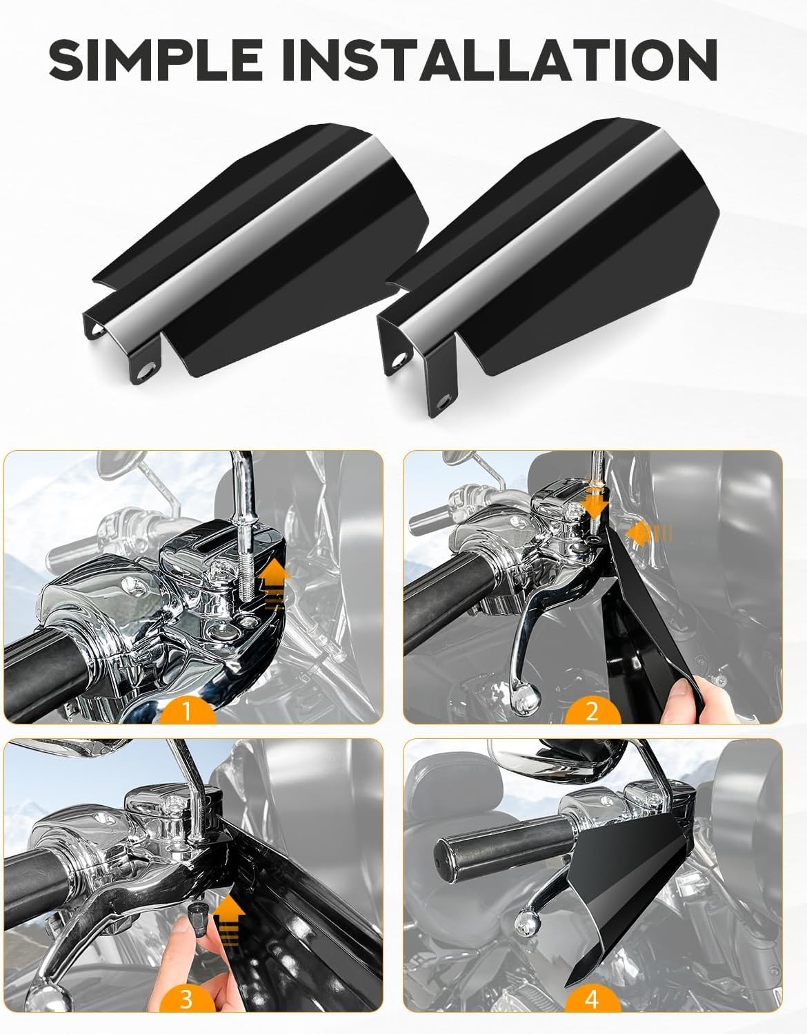 Durable Stainless Steel Coffin Cut Hand Guards for Harley Motorcycles 2007-2023