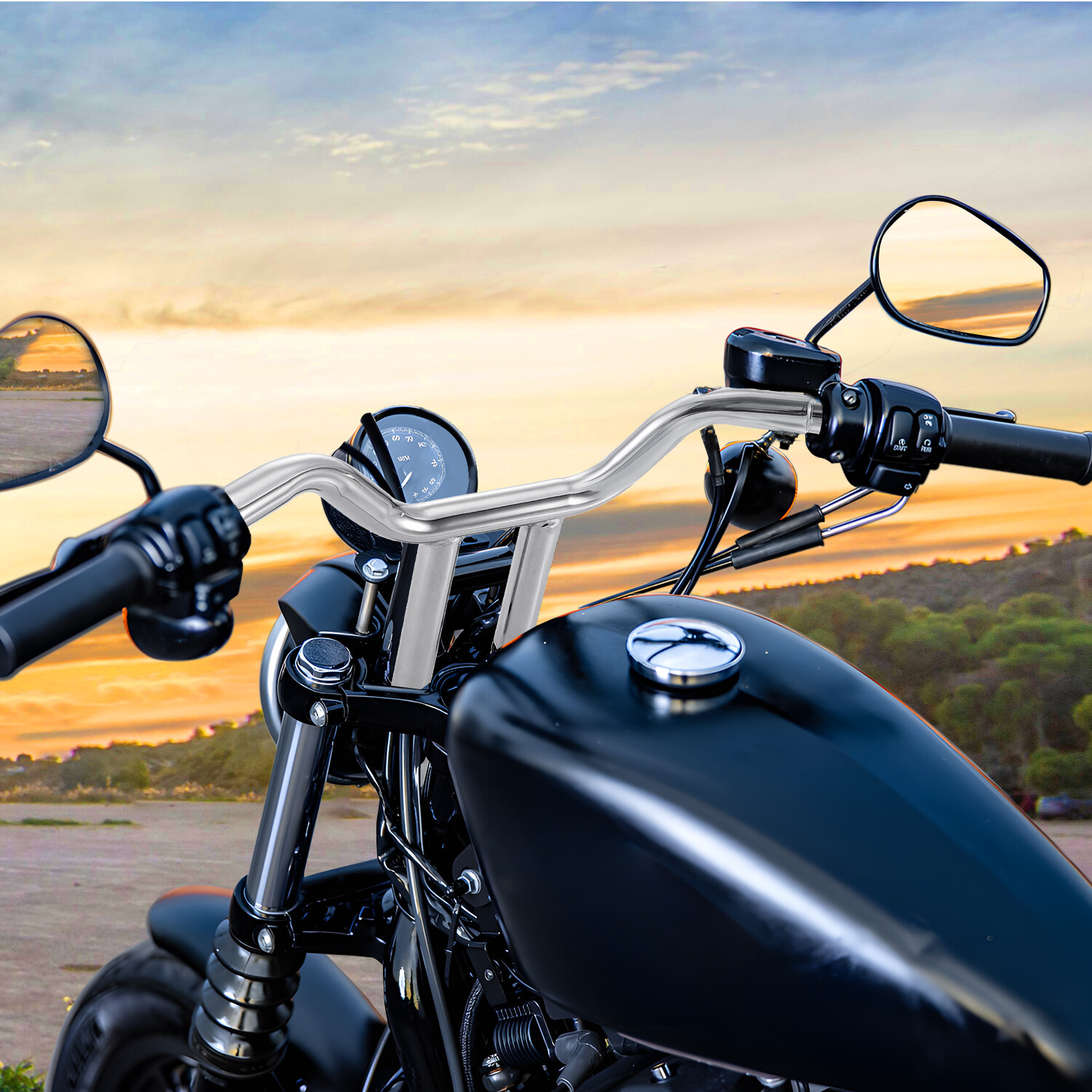 10″ Inch MX-T Bars Handlebar Fit For Harley Softail Sportster Dyna Wide Glide US