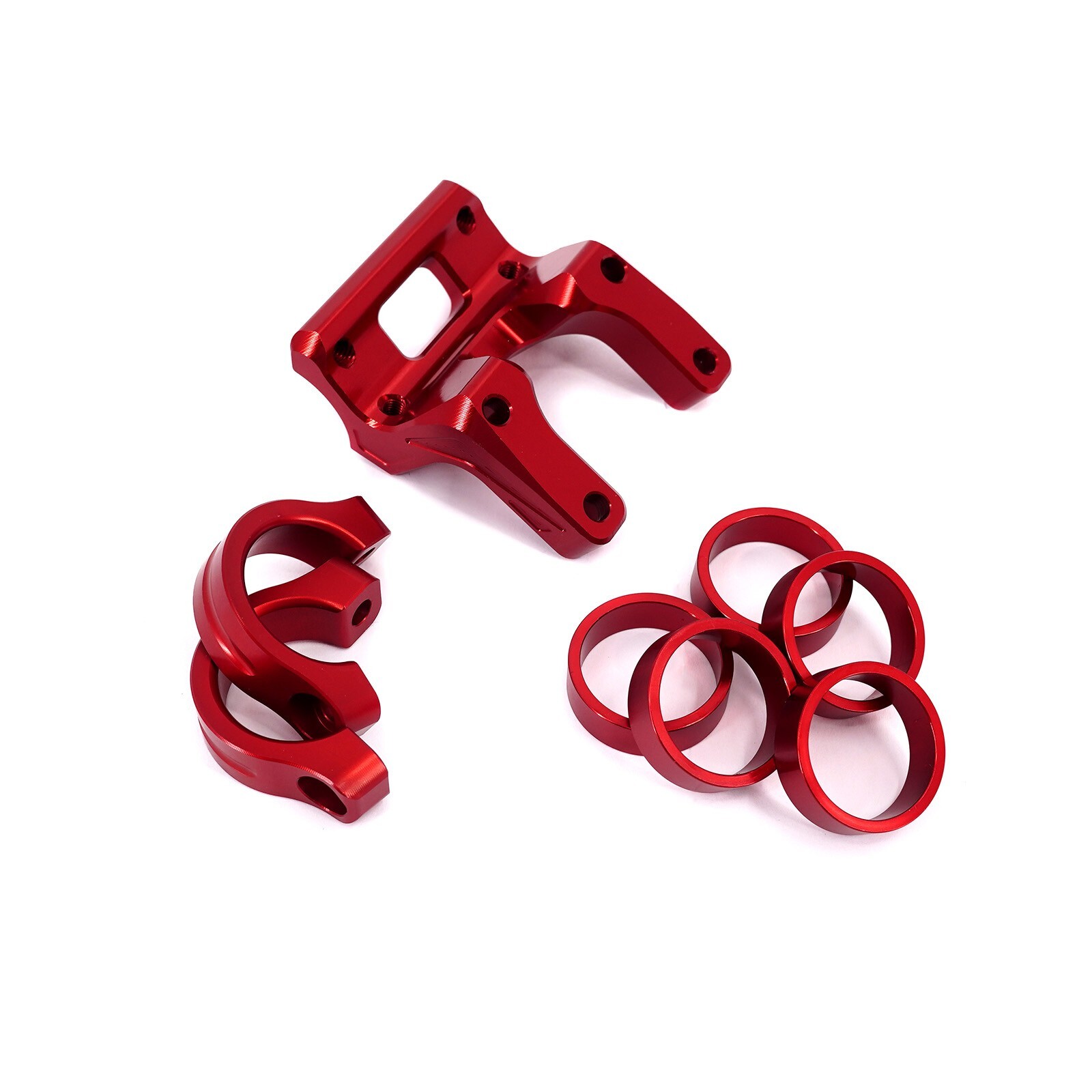 KKE Handlebar Risers Kit Fit Sur-Ron X/ Light Bee e-Bike Bracket Clamps Pads Red