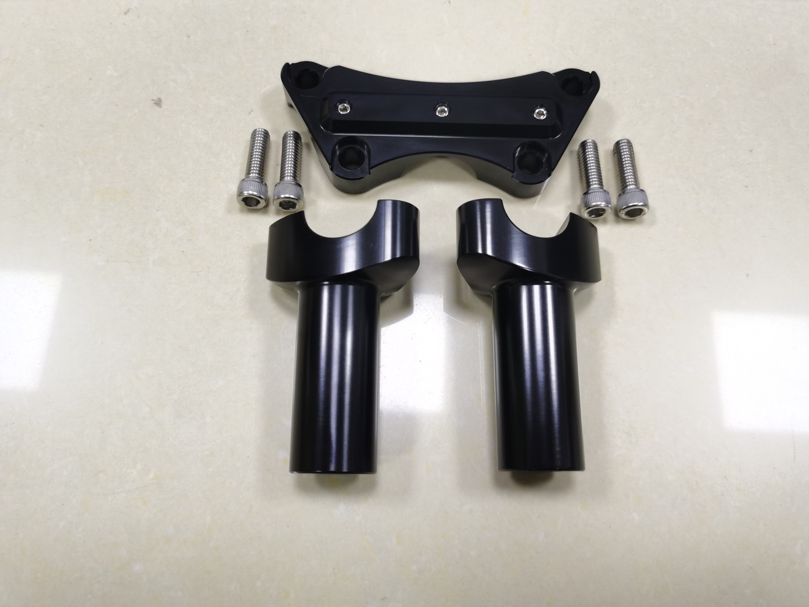 4″ Black Handlebar Risers Top Clamp For Harley 1″ Bar Sportster 1200 883 Softail