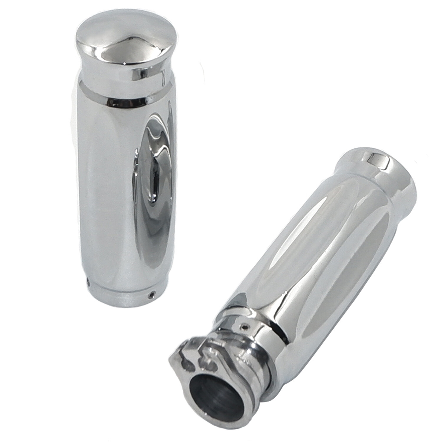 Custom NEW MOTORCYCLE HAND GRIPS FOR 7/8″ 22mm HANDLEBAR SPORTS BIKES Chrome