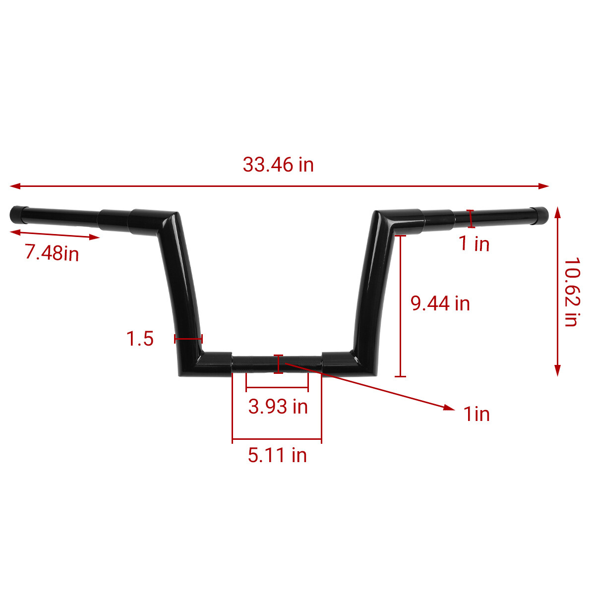 10″ 12″ 14″ Rise APE Hanger Handlebar 1-1/2″ DNA Monster Fat Bars Fit For Harley