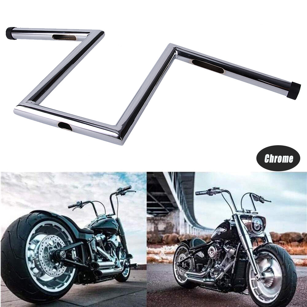 Motorcycle 1 inch 10-1/2″ Rise Hanger Handlebars Z-Bar Drag Bars for Harley DYNA
