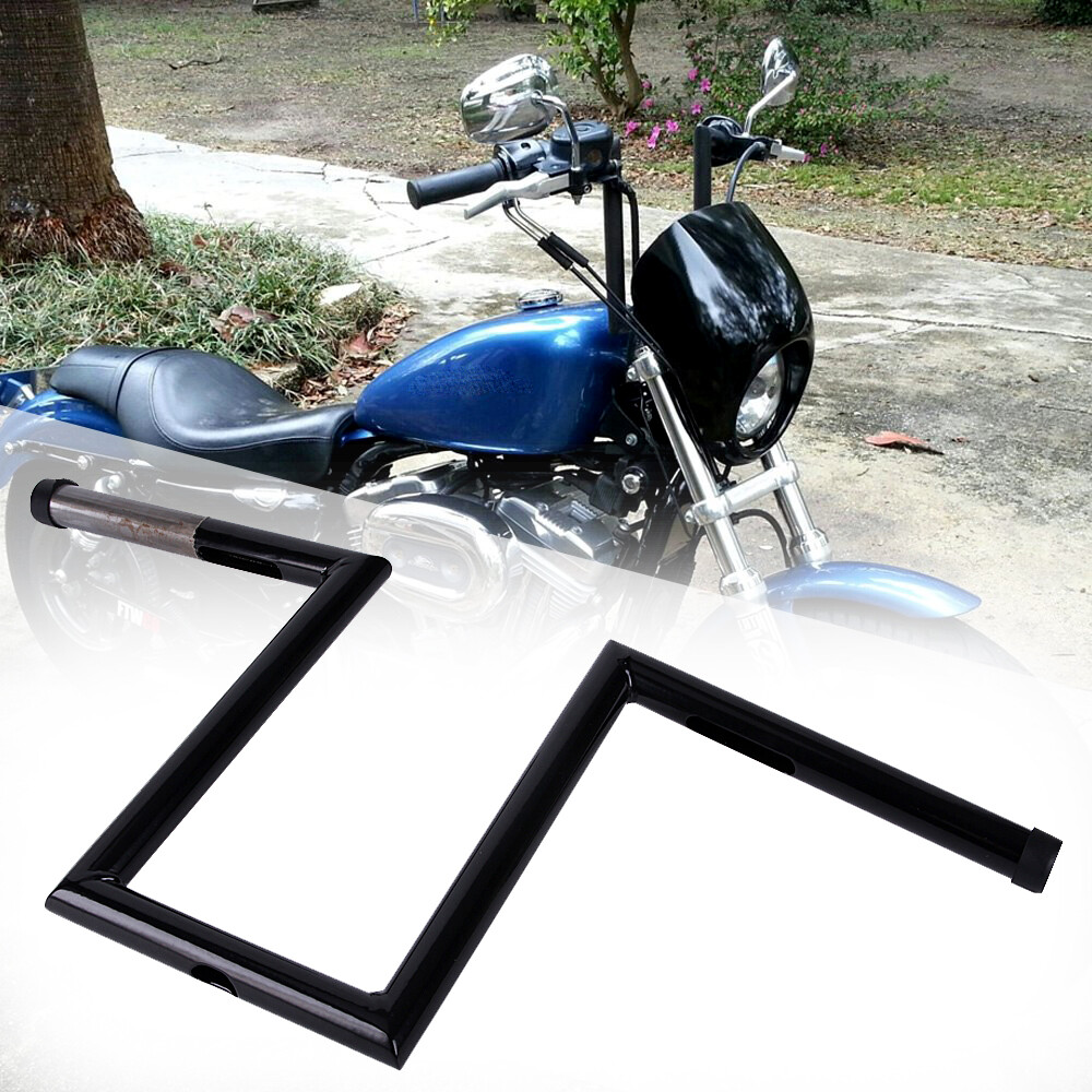 Black Z-Bars 1″ Handlebars For Harley Sportster XL883 1200 Custom Softail Dyna
