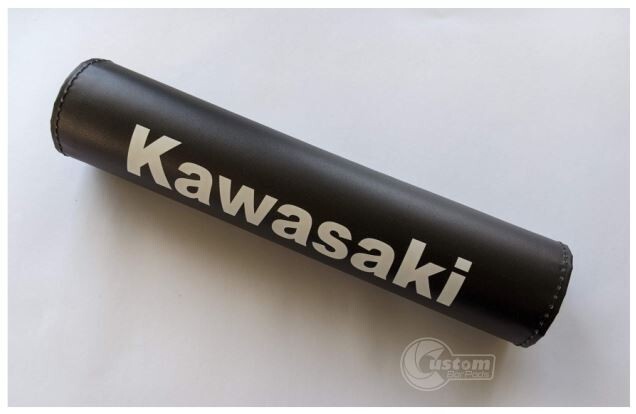 Kawasaki Vintage Design Motorcycle Bar Pad 12″ Black Matte Finish