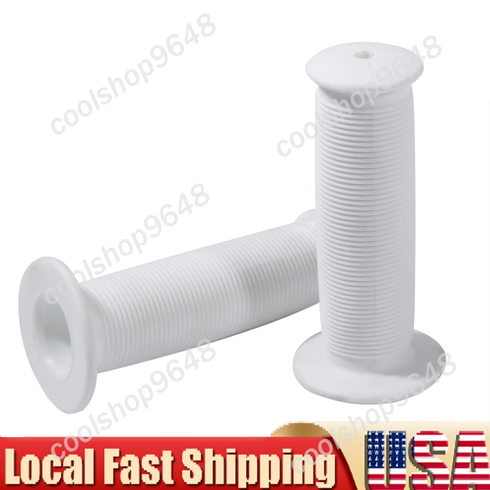 Pair Motorcycle Scooter Bicycle Anti-Slip Soft Rubber Handlebar Hand Grips White