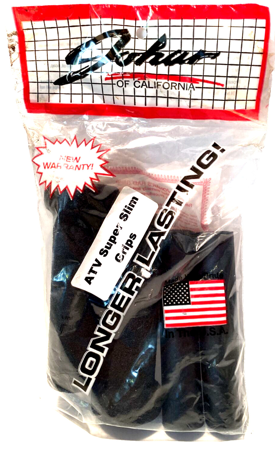 ATV Grips Super Slim Black Motocross Johar RAD Bike FOAM USA 7/8″ VTG Lot Of 3