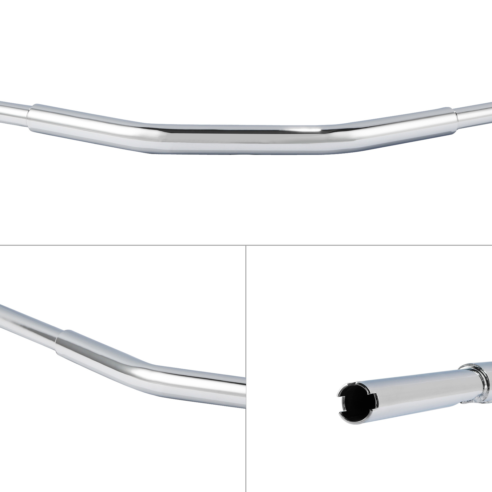 Chrome 5″ Rise 1.25″ Zero Bar Handlebar Fit For Harley Softail Dyna TBW