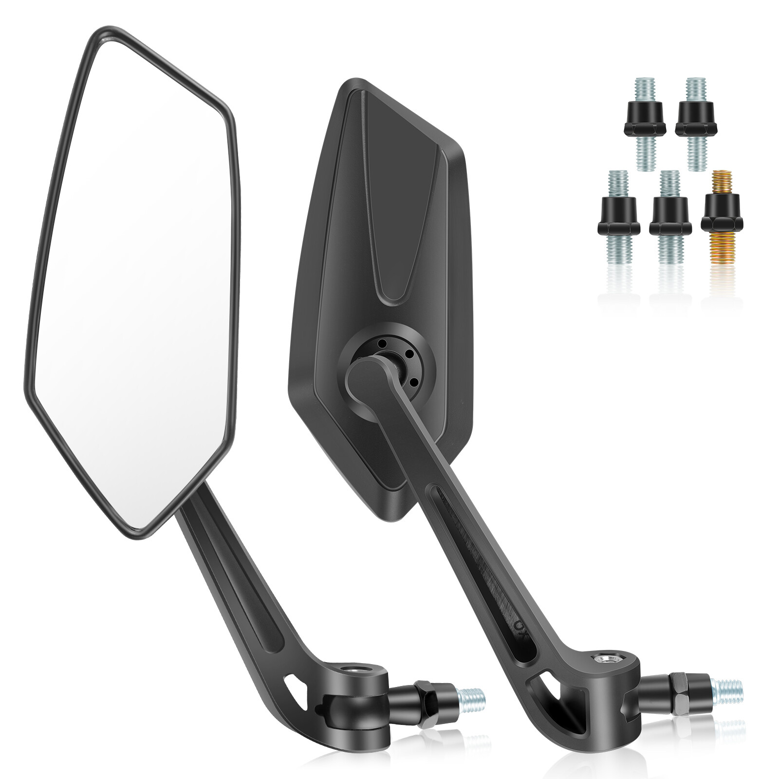 2X Motorcycle Rearview Side Wing Mirror Matte Black For Can Am Ryker 600 900 ACE