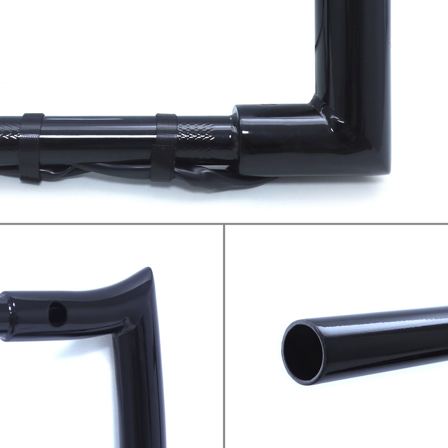 Black 16″ Prewired Handlebar 1.25″ 25mm For 2015 Harley Road Glide (Smooth Corne