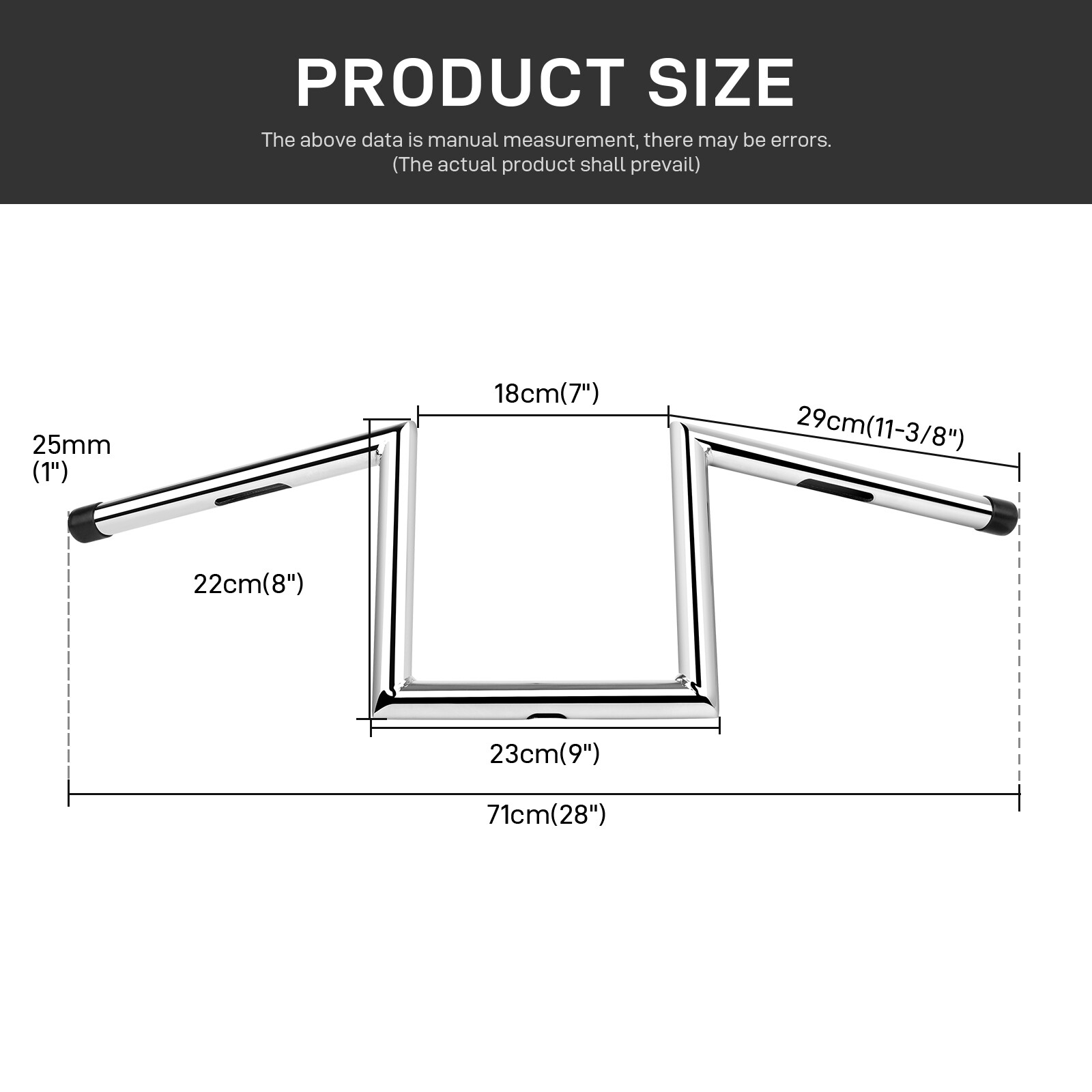 For Kawasaki Vulcan 650 S 900 8″ 10″ Rise 1″ Ape Hanger Handlebar Drag Z-Bar