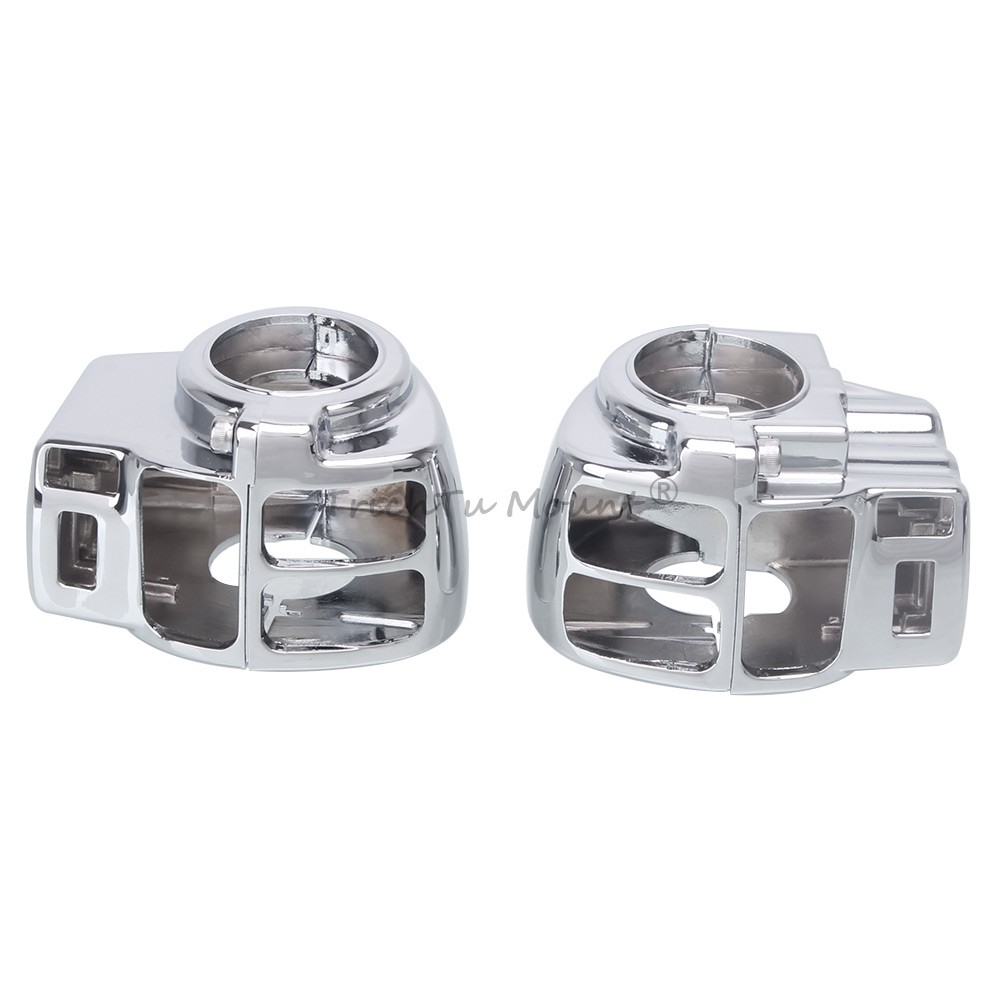 Chrome Switch Housing Covers with 10pcs Button Caps for Harley Touring 1996-2013