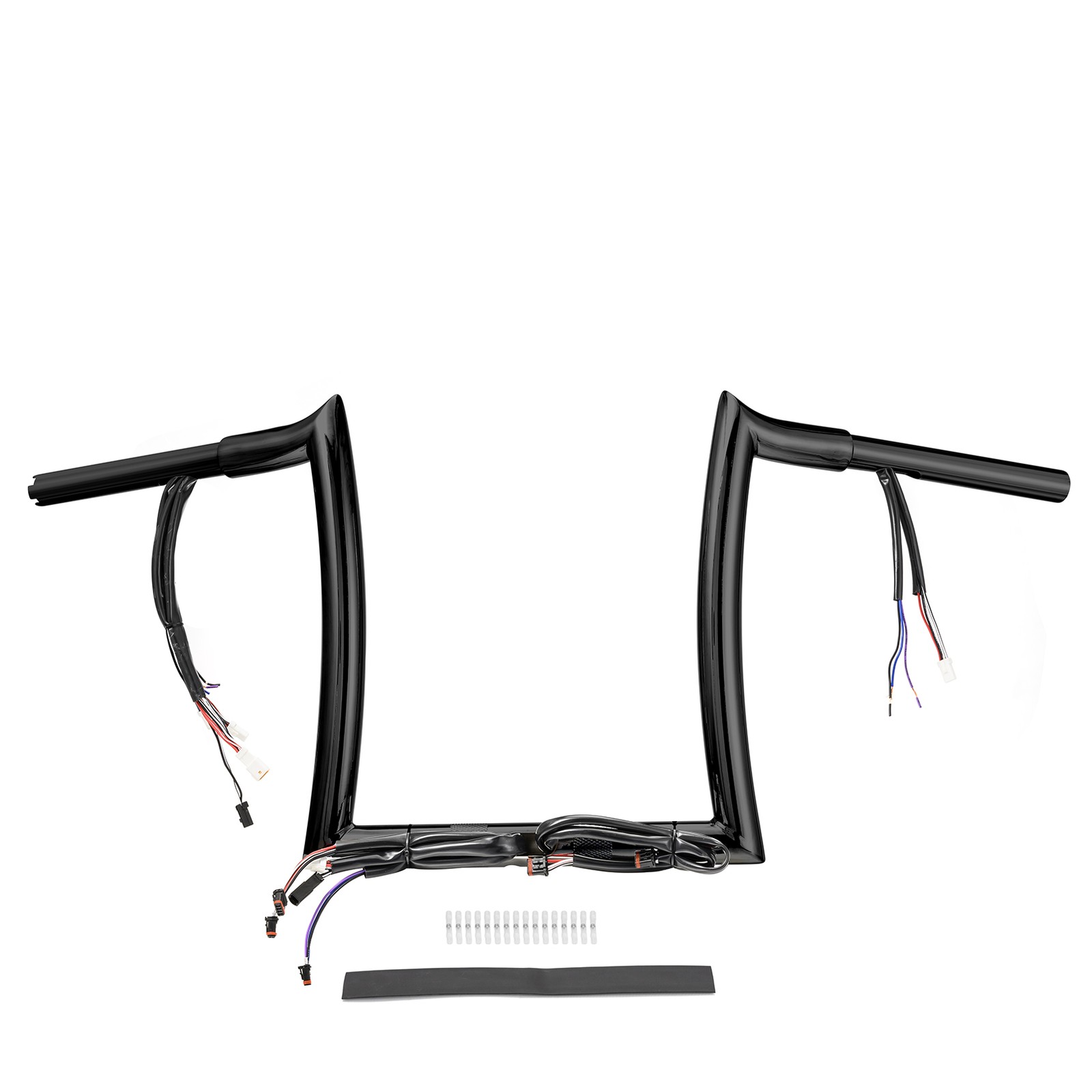 Black Steel pre-wired APE Hanger Bar-sharp For Harley Softail Fat Boy 2018-2024