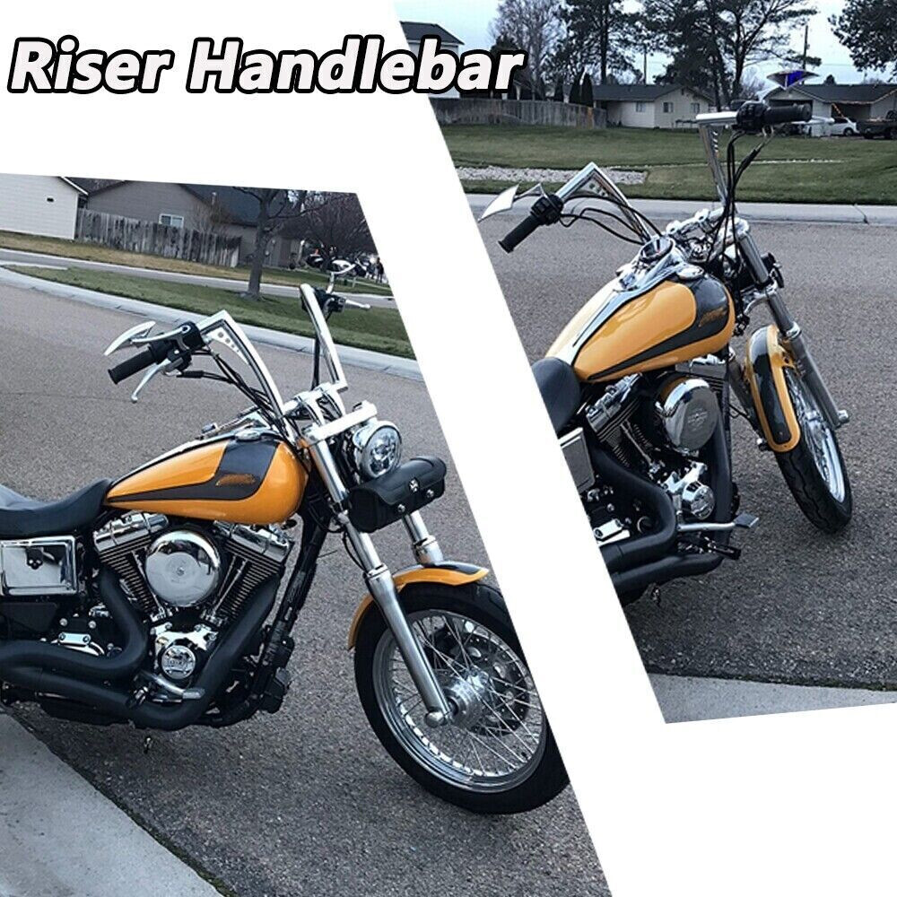10″ 12″ 14″ 16″ Rise Ape Hanger Handlebars For Harley Softail Dyna Sportster