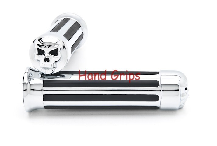Hand Grips 7/8” Handlebar fit for HONDA SUZUKI Kawasaki Yamaha bikes CHROMED