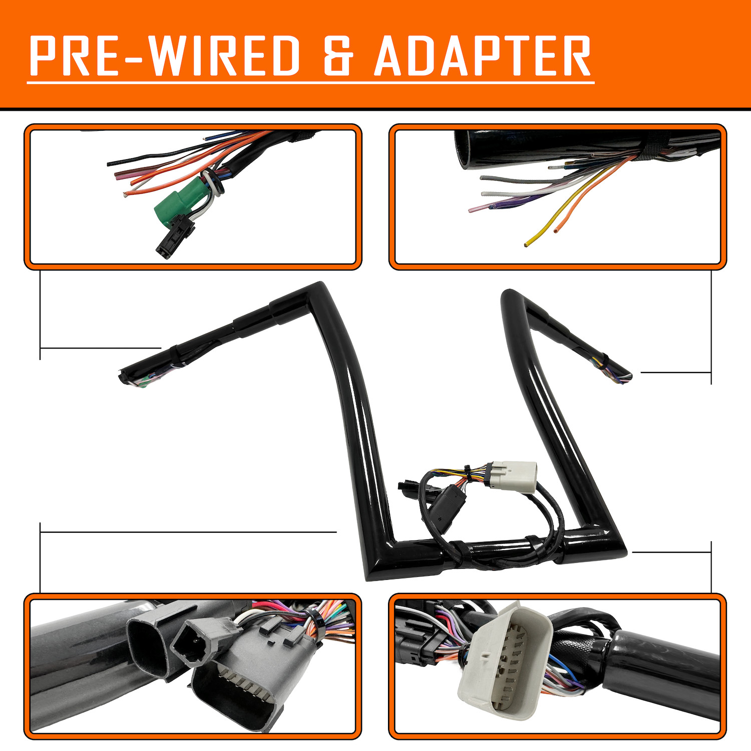 Rise 12″ 14″ 16″ Pre-wired Handlebar 1.5″ for Harley Road Glide 2008-2013 32mm
