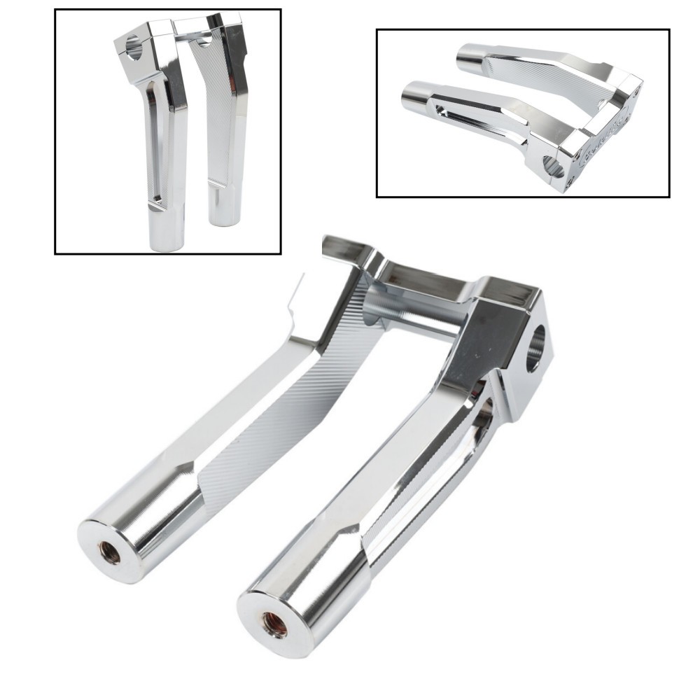 Pullback 10″ Handebar Riser Clamp for Harley 1” Handle Bar Touring Chrome
