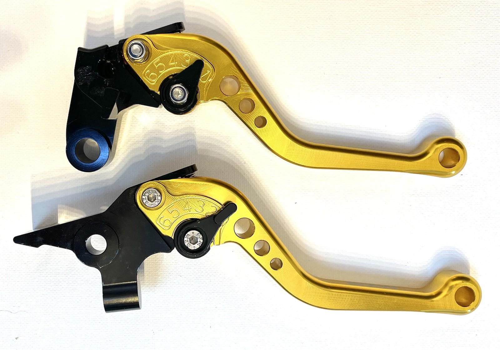 **MZS short Set,adjustable CNC Billet 6061-T6 Aluminum,GOLD,Brake &Clutch Levers
