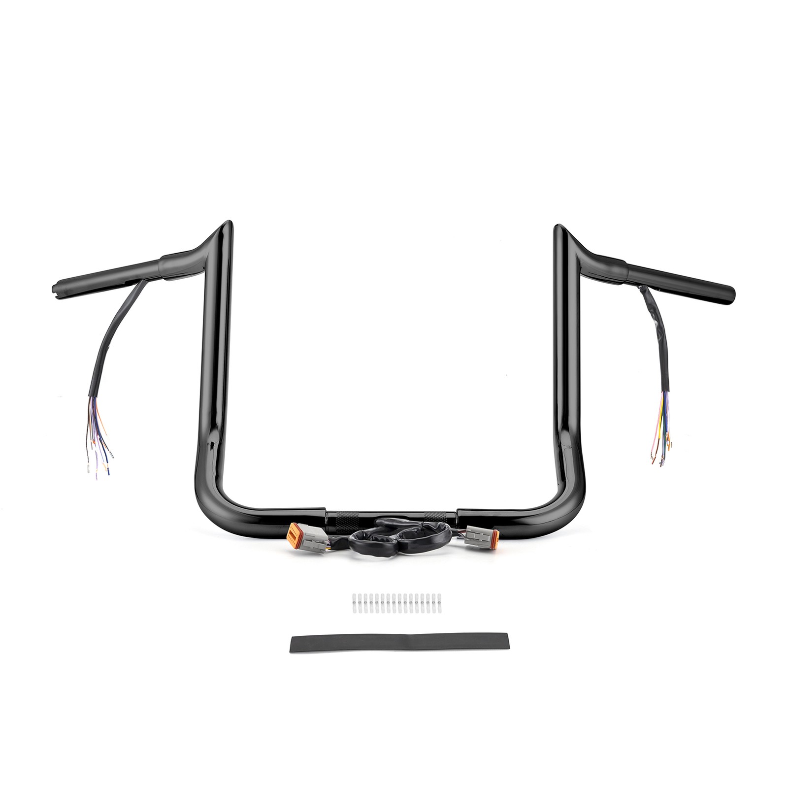 12″ Black Steel Sharp Pre-wired Bagger Ape Bar For Harley touring Road King