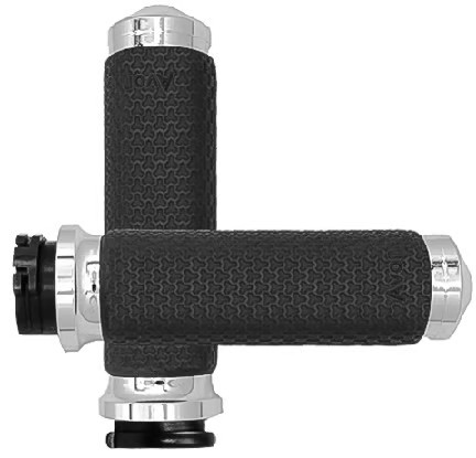 Avon Memory Foam Grips – 1.5in. – Chrome Motorcycle Street Bike MF-63A-CH