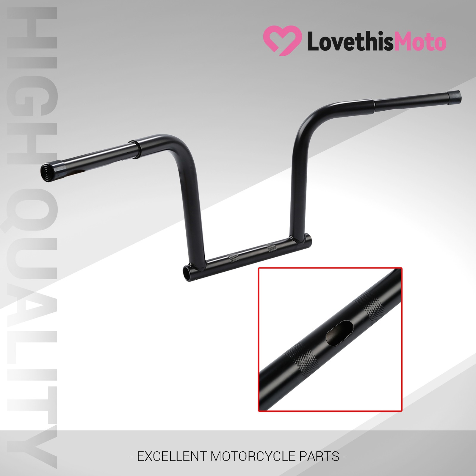 12″ Rise 1.25” Ape Hanger Handlebar Fit For Harley Dyna Wide Glide FXDWG 06-17