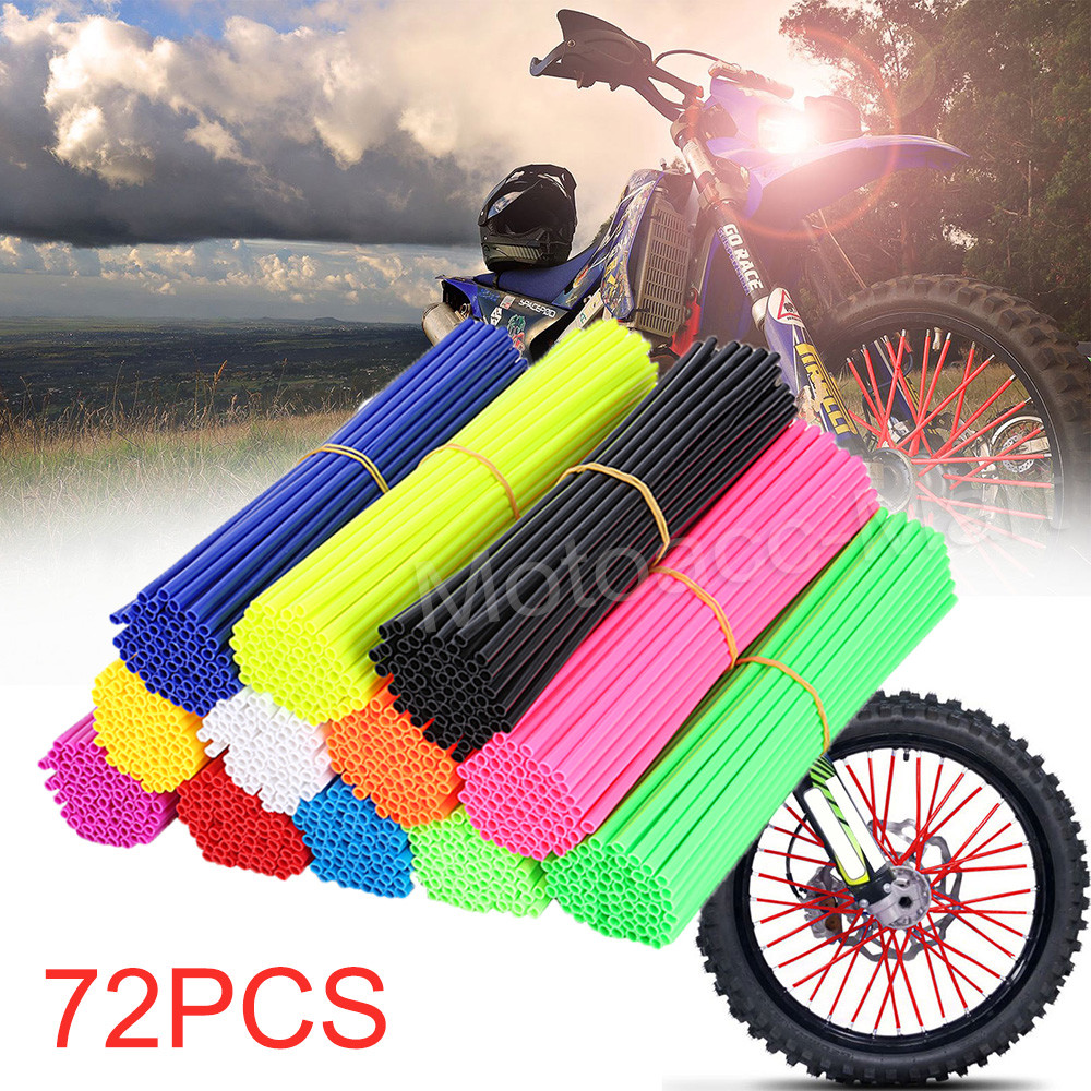 72pcs Wheel Spoke Wraps Rims Skins Cover Guard Protection Motocross Dirt Bike
