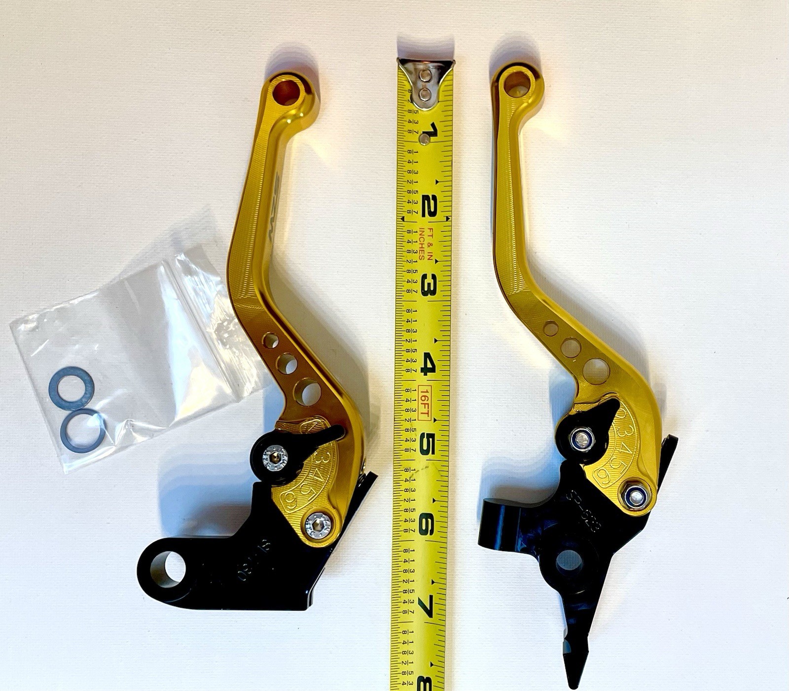 **MZS short Set,adjustable CNC Billet 6061-T6 Aluminum,GOLD,Brake &Clutch Levers