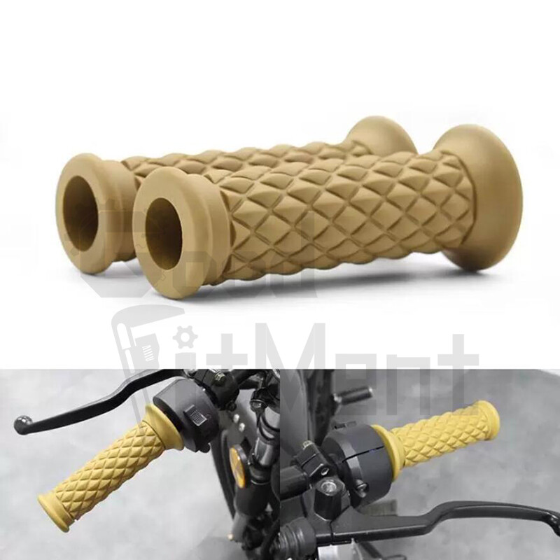 Motorcycle 7/8″ 1″ Hand Grips Soft Rubber Universal For Cafe Racer ATV Dirt Bike