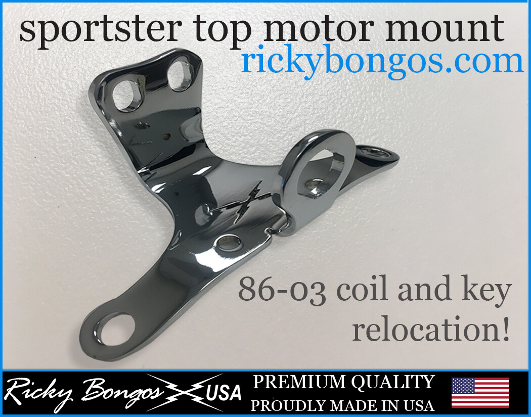 HARLEY EVO SPORTSTER MOTOR MOUNT KEY AND COIL RELOCATION 86-03 USA Made