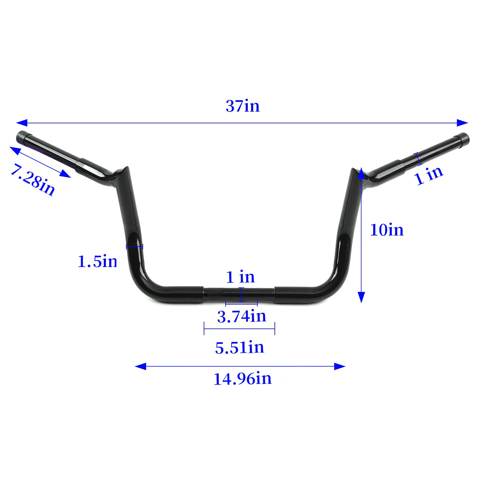 10 12″ Meathook Ape Hanger 1.5″Handlebar For Harley Touring Street Electra Glide