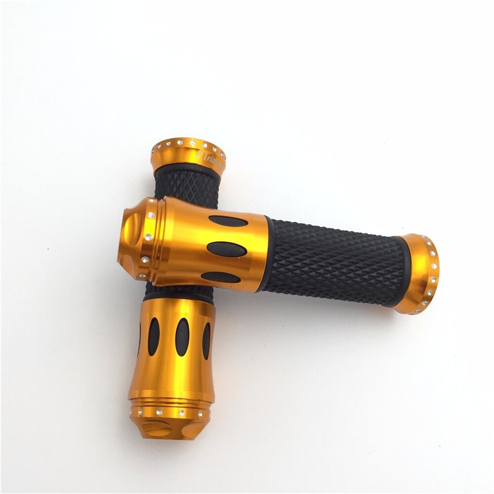 7/8″ Light Orange None-Slip Rubber Handbar Grips For Suzuki V-Strom GSR600 SV650