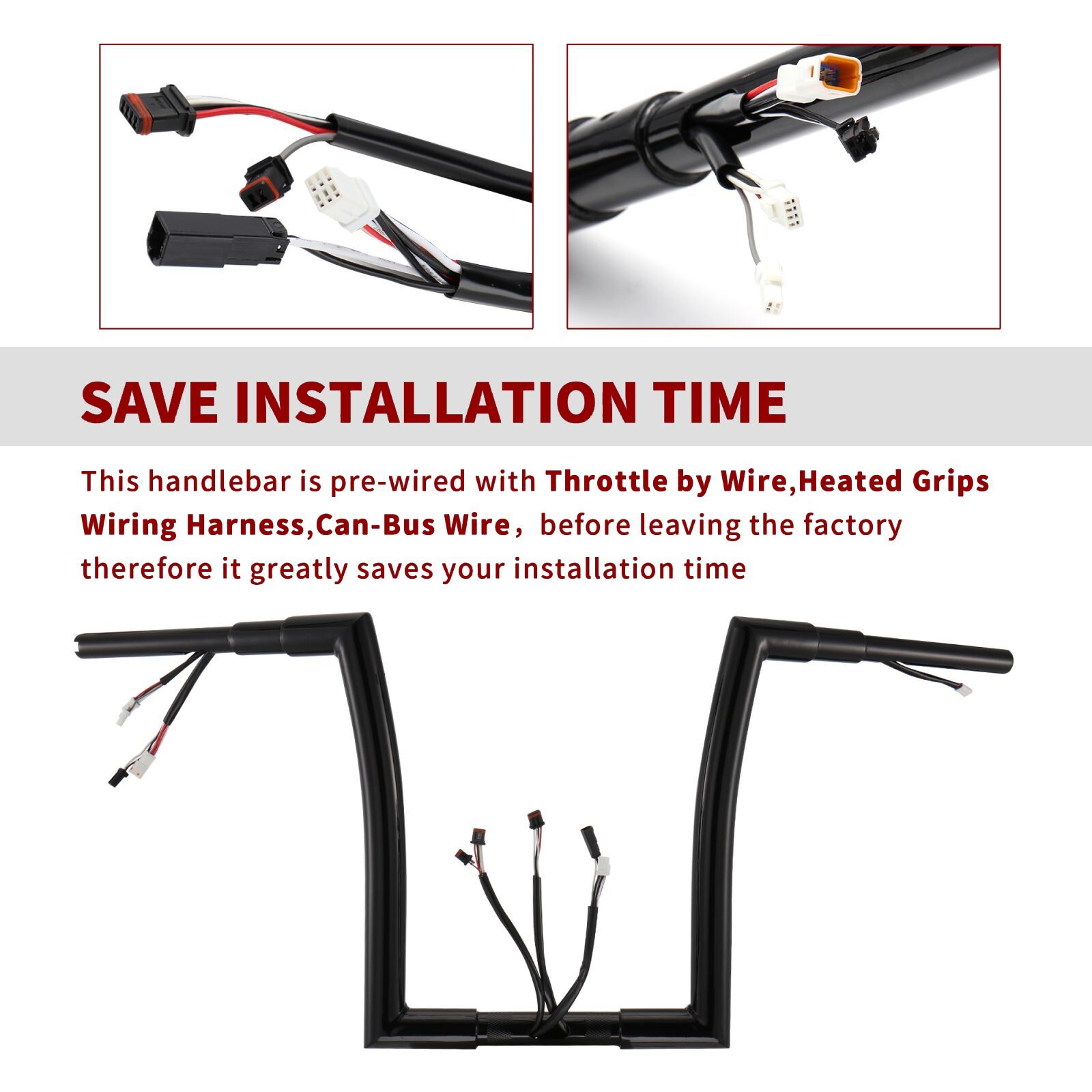 12 inch Prewired Ape Hanger Handlebar for 2016-2023 Harley Road Glide Special
