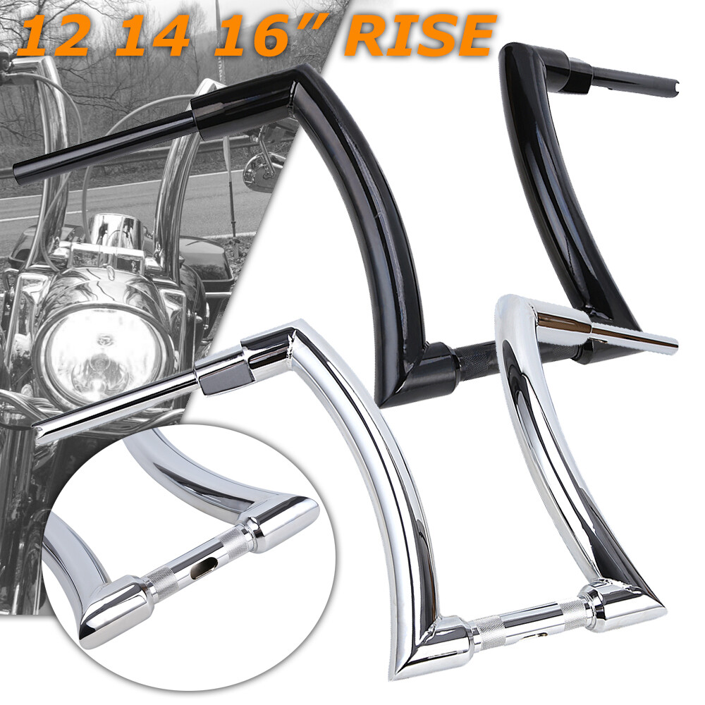 12″ 14″ 16″ Rise 2” Ape Hanger HandleBar For Harley Touring Fatboy Softail Dyna