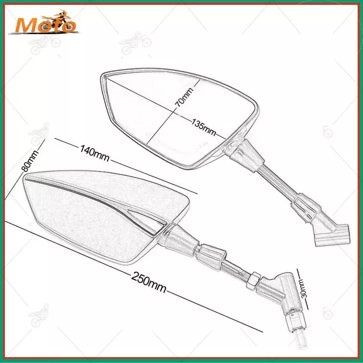 For Suzuki Burgman 2003-2023 Motorcycle Mirrors Rear View Housing Side 2 PCS