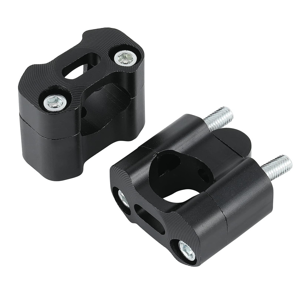 Universal CNC Motorcycle Handlebar Riser Clamp Mount Fit 7/8″ 1 1/8″ Bars Black