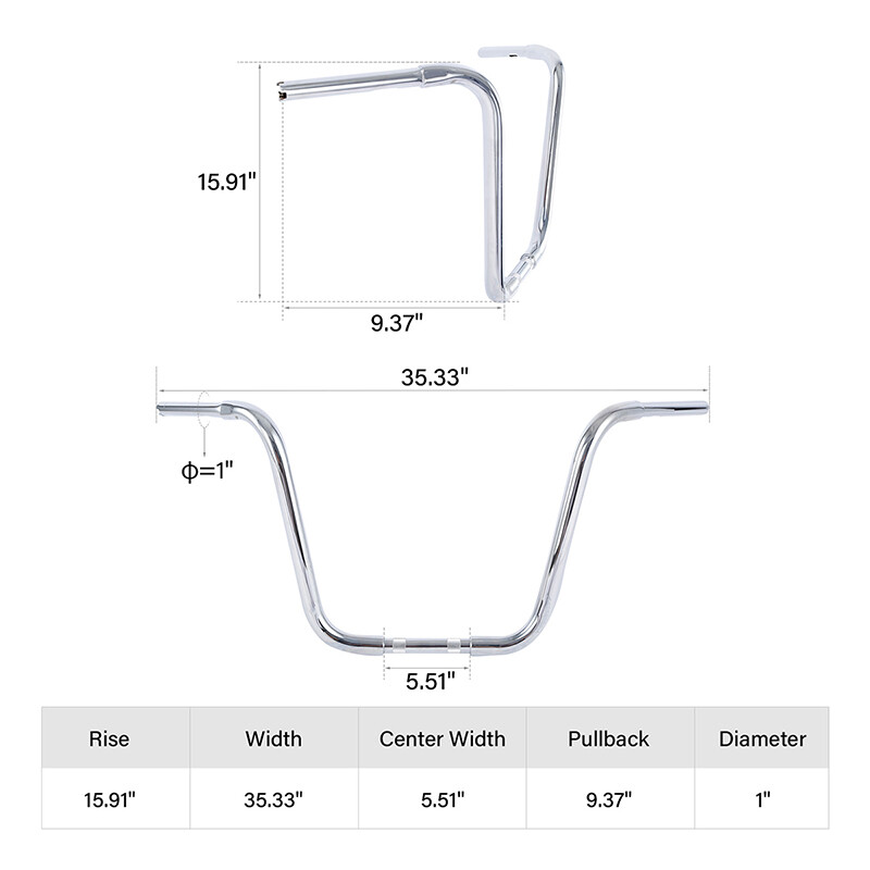 10/12/14/16/18” Ape Hanger Handlebar Fit For Harley FLST FXST Sportster XL 883