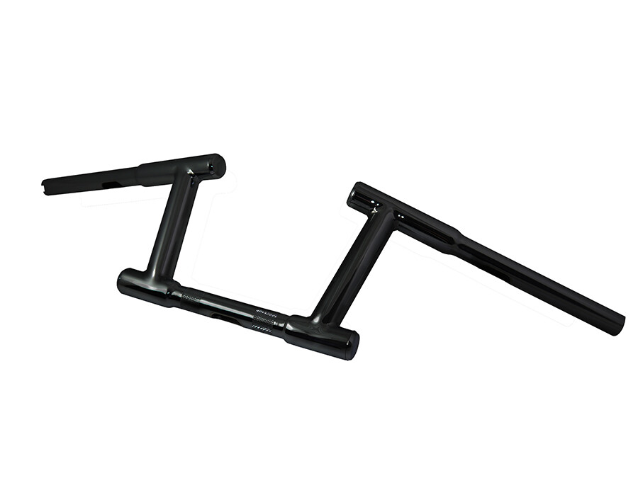 6 inch Z-Bar Racing Handlebar with Indents Black fits Harley Davidson