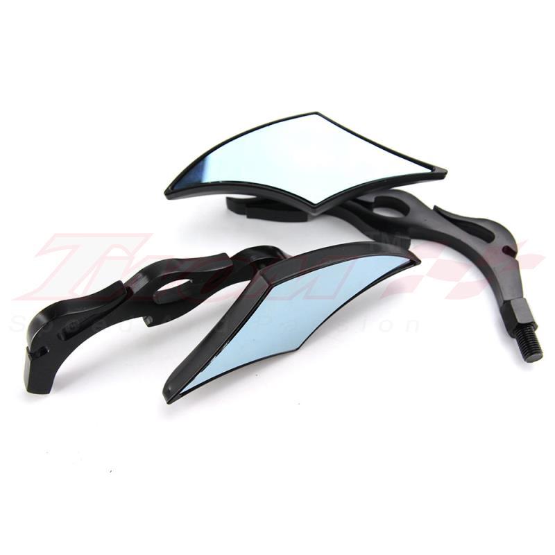 Motorcycle Universal Metal Black Side Rear View Mirrors 8MM 10MM Blade Bobber US