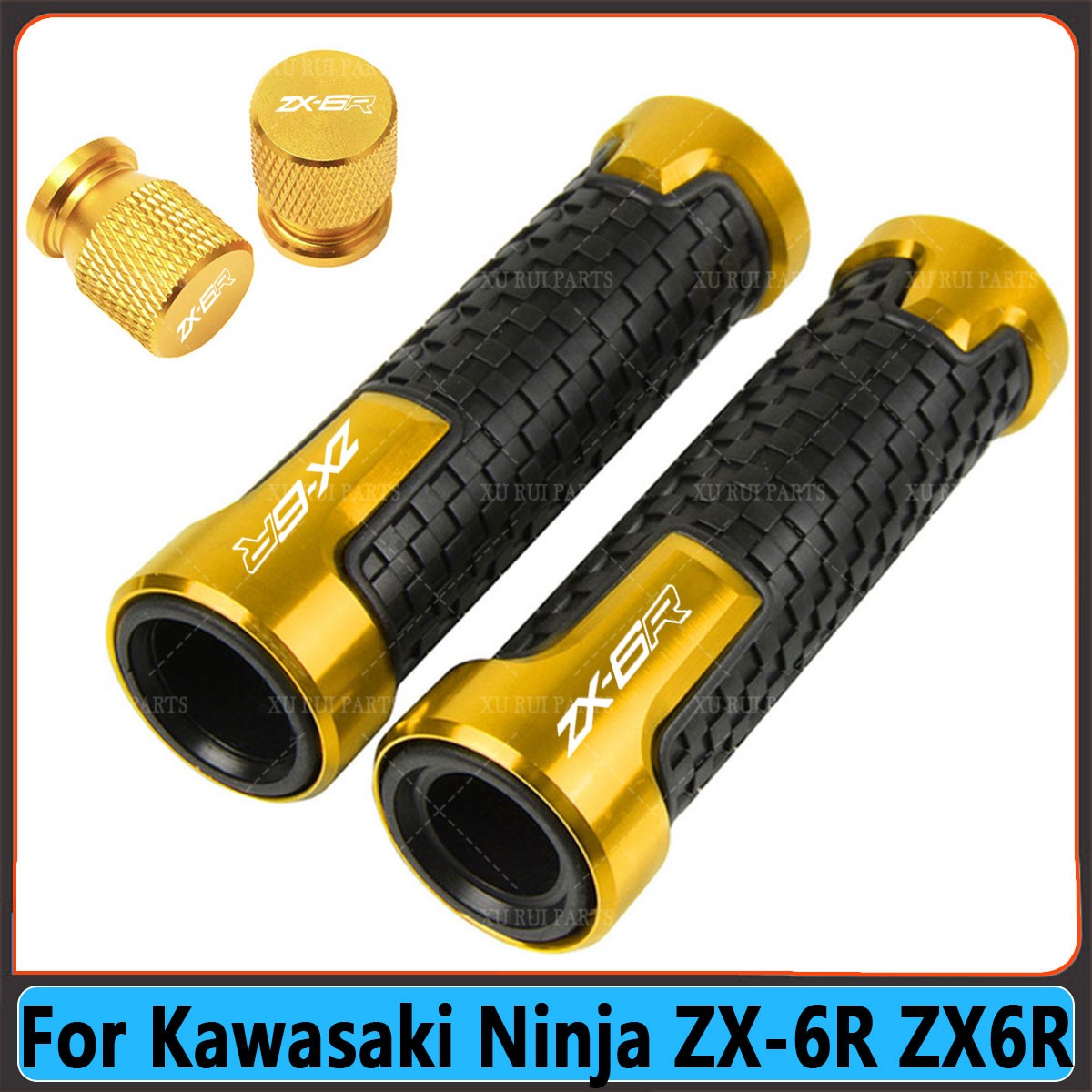 None-Slip Gel Rubber 7/8″ Handlebar Handl Grips For Kawasaki Ninja ZX-6R ZX6R