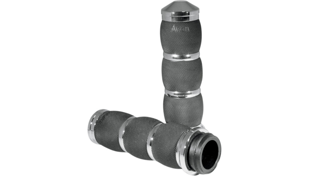 AVON GRIPS 0630-0540 AIR-91-FLY 3-Ring Air Cushioned Grips – TBW – Chrome