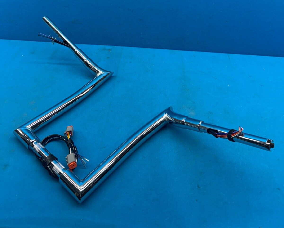 MoKitDora Softail Handlebar 14″ Rise Bars Ape Hanger Harley XL 883 1200 King