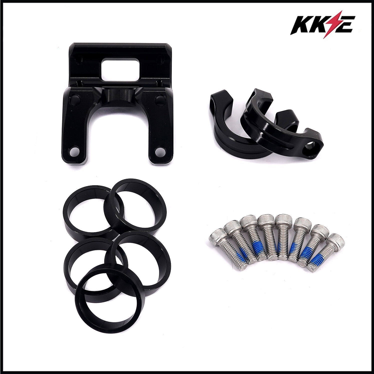 KKE Handlebar Risers Kit Fit SurRon-X/ Talaria eBike Bracket Clamps Pads Black