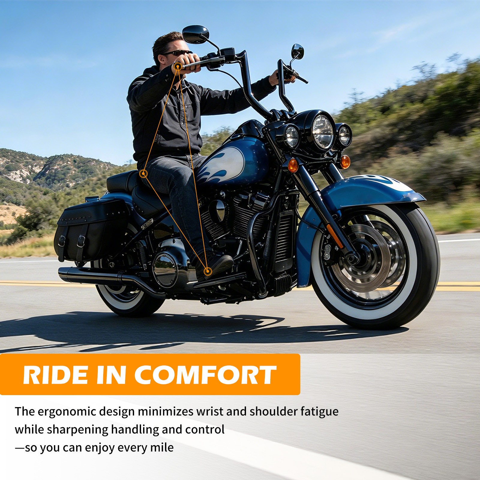 1.25″x14″ Pre-wired Meathook Handlebar For Harley 2014-2023 Street Glide FLHX