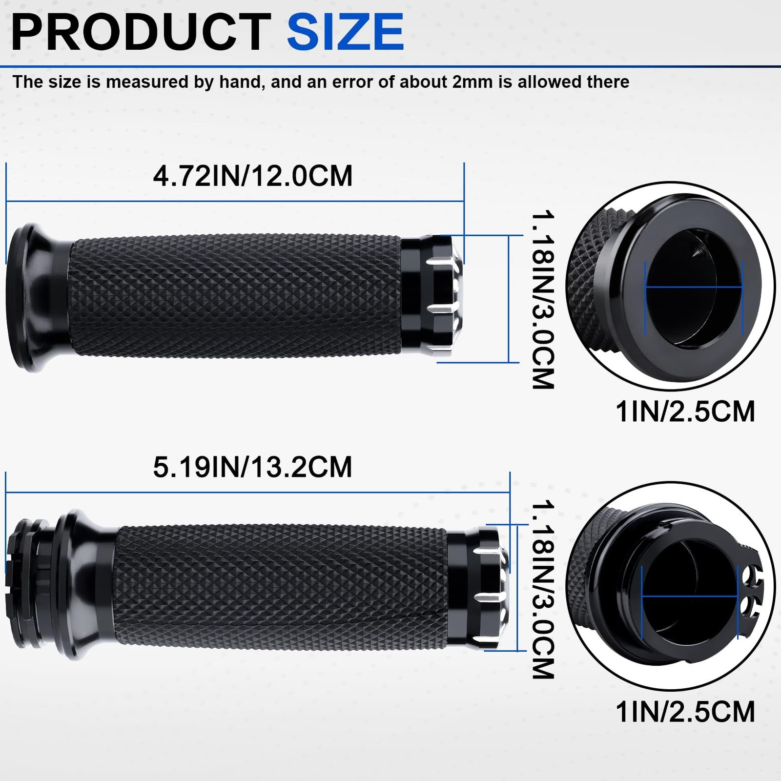 1 Inch Hand Grips 25mm Motorcycle Handlebar Grips Cable Throttle for Harley D…